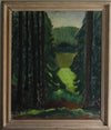 Mid Century Vintage Landscape Oil Painting From Sweden