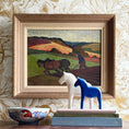 Load image into Gallery viewer, Vintage Art Original Oil Painting of Farmer and Horse From Sweden
