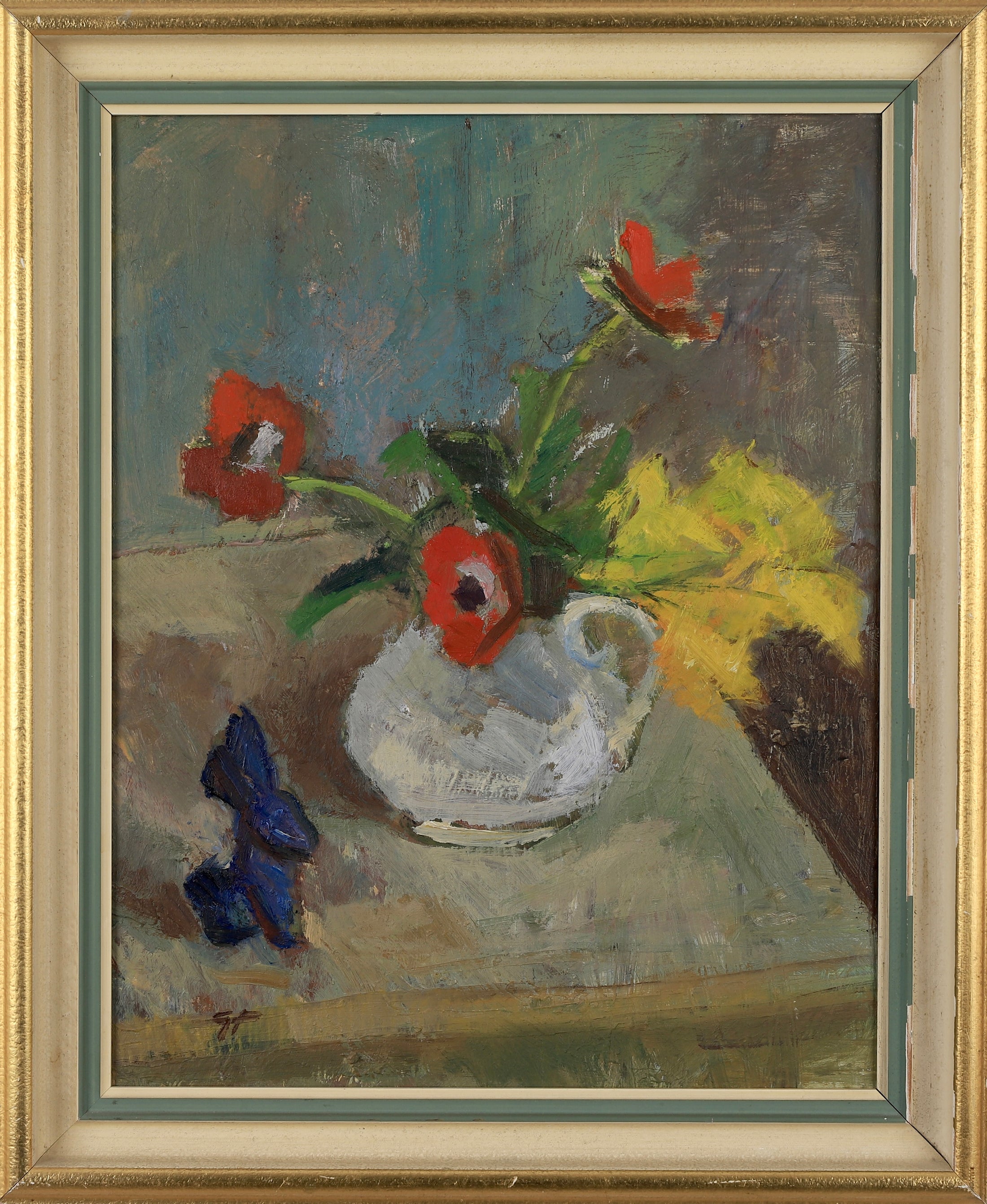 Vintage Still Life Oil Painting by G Fogler From Sweden