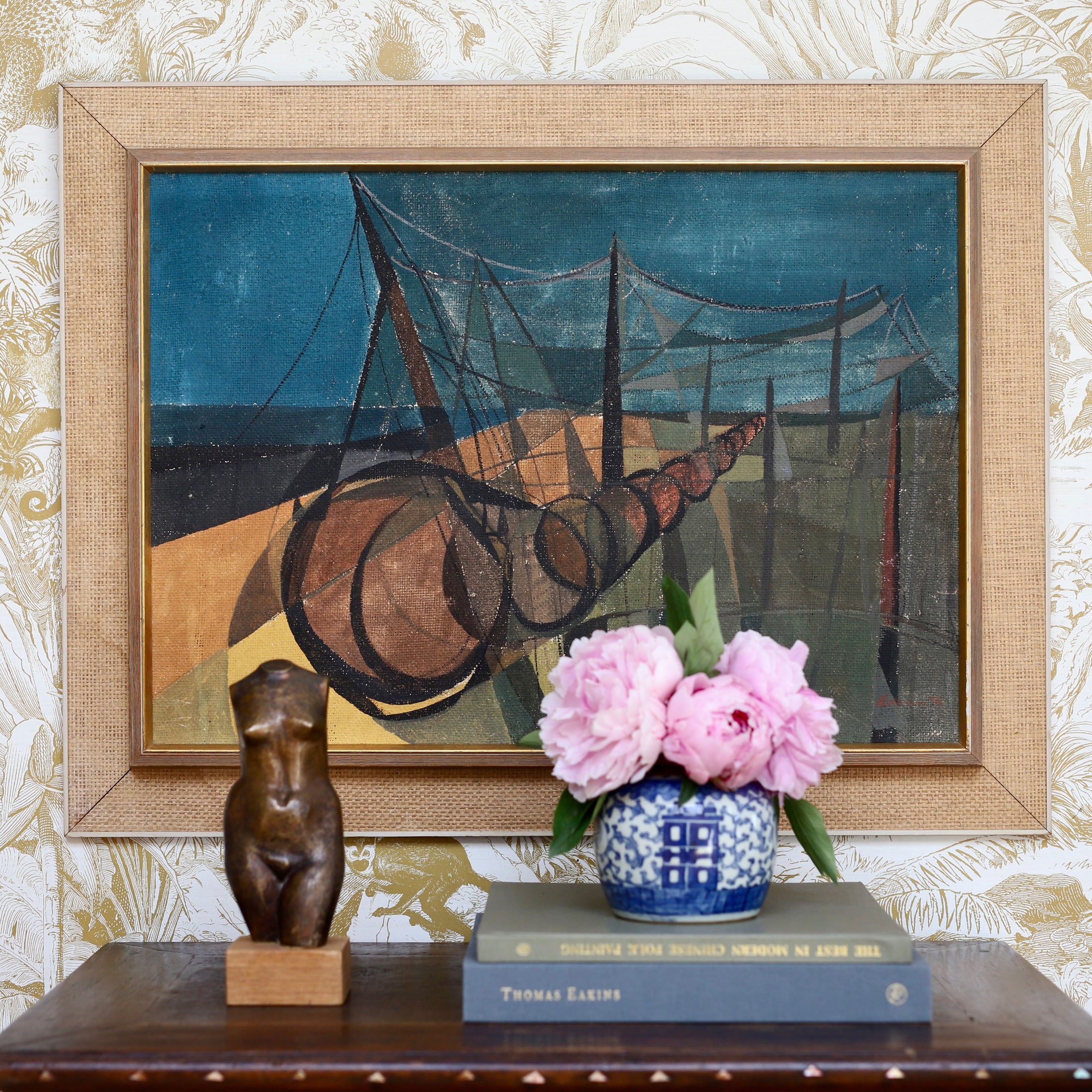 Original Oil Painting Vintage Mid Century From Sweden
