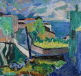 Load image into Gallery viewer, Mid Century Harbor Scene Original Vintage Oil Painting from Sweden
