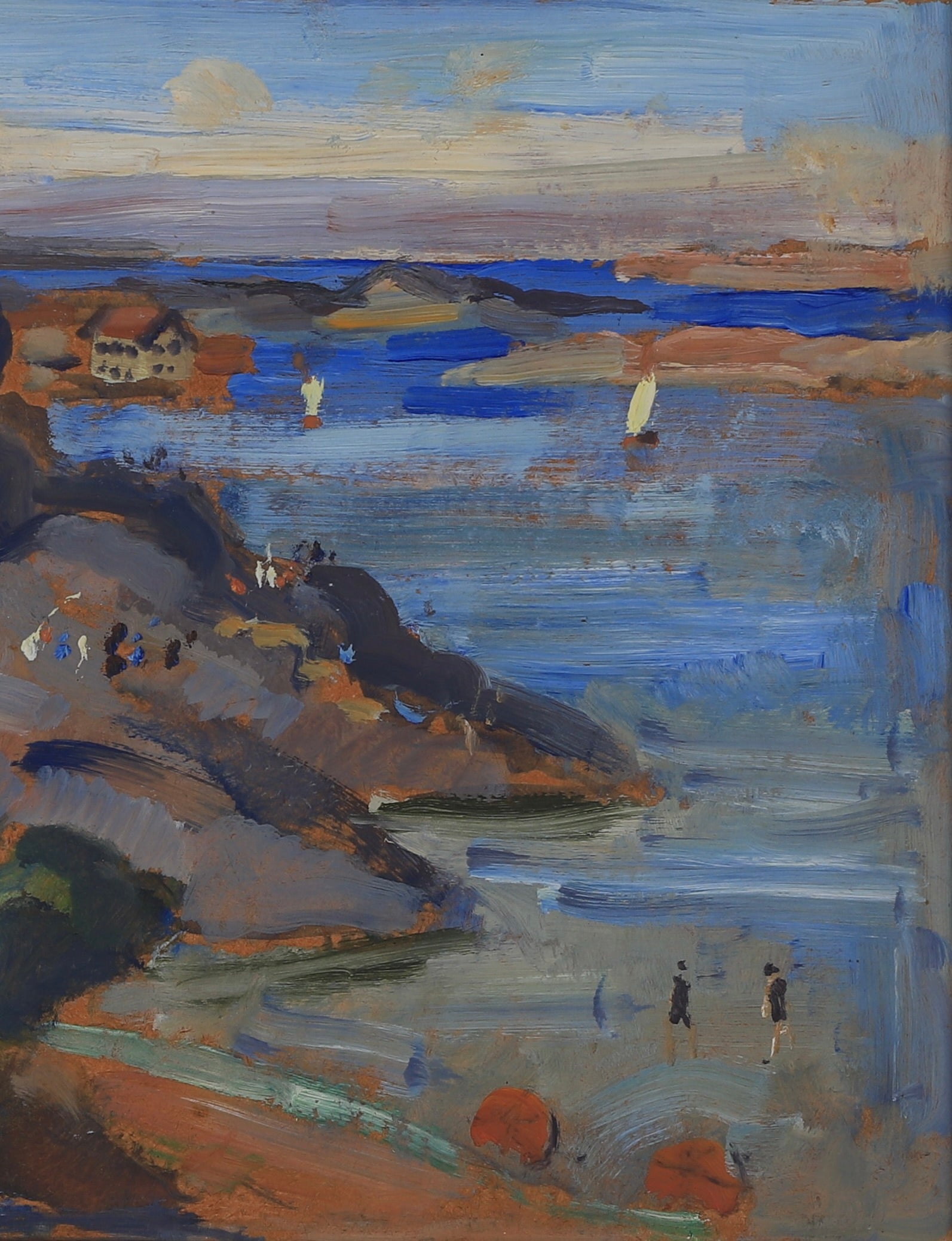 Vintage Coastal Painting from Sweden