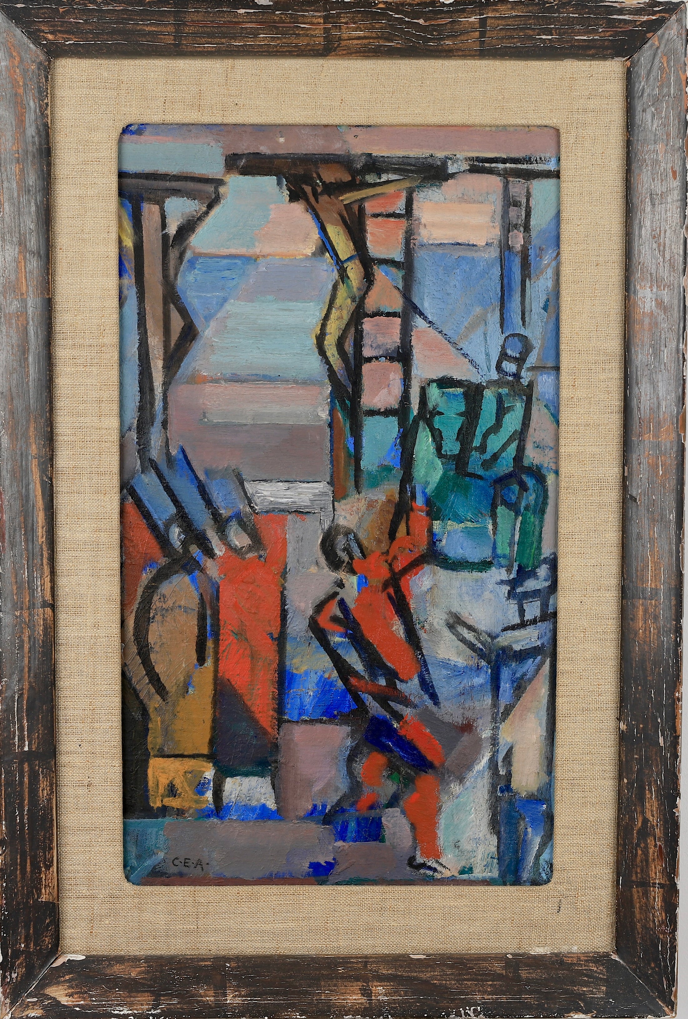 Vintage Art Original Figurative Painting From Sweden