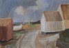 Original Vintage Art Coastal Oil Painting From Sweden 1967