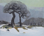 Mid Century Vintage Winterscape From Sweden by E Oldberg