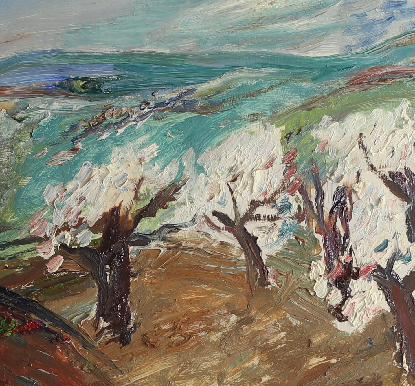 Swedish Mid Century Vintage Art Landscape Oil Painting
