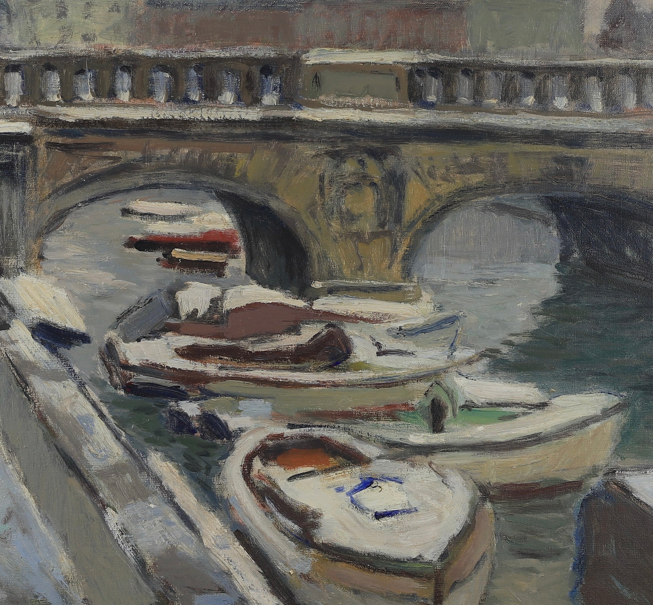 Vintage Mid Century Oil Painting From Sweden by G Isaksson