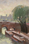Load image into Gallery viewer, Vintage Art Original Cityscape Oil Painting From Sweden
