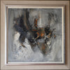 Mid Century Abstract Oil Painting From Sweden