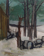 Mid Century Original Winterscape Oil Painting From Sweden