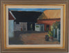 Vintage Farm Oil Painting by T Nilsson from Sweden
