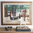 Load image into Gallery viewer, Mid Century Original Winterscape Oil Painting From Sweden
