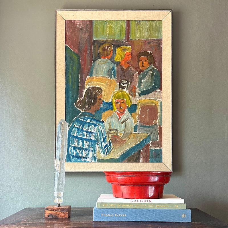 Mid Century Original Oil Painting from Sweden