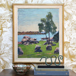 Mid Century Original Landscape Oil Painting From Sweden