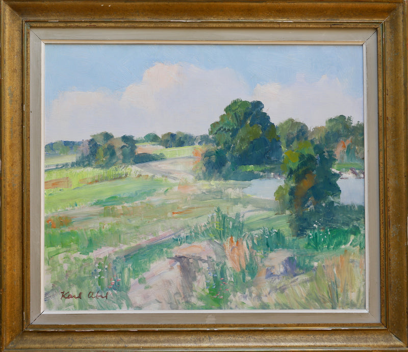 Original Mid Century Landscape Oil Painting from Sweden