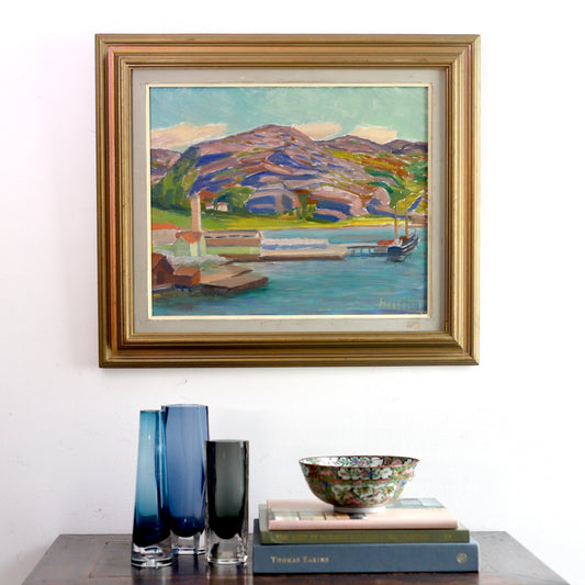 Oil Painting Vintage Mid Century From Sweden By G Hellsing