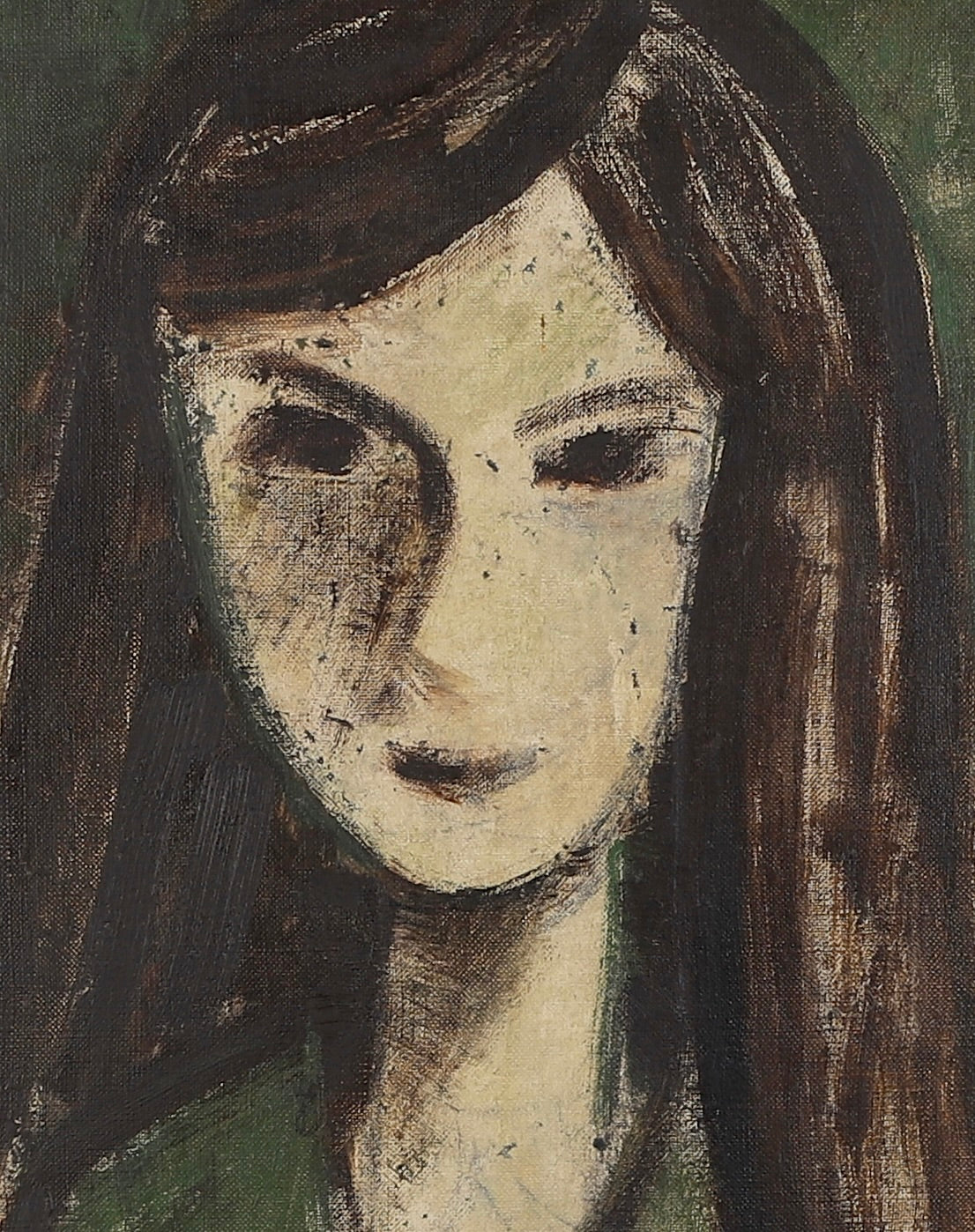 Vintage Woman's Portrait Oil Painting From Sweden