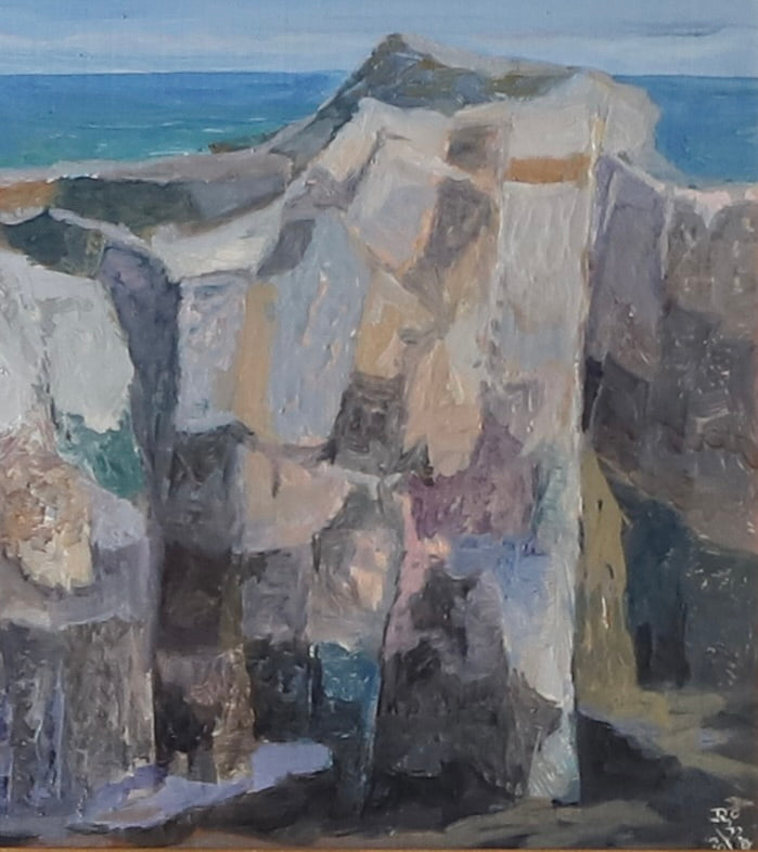 Mid Century Vintage Seascape Painting From Sweden by R Ring