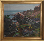 Vintage Art Coastal Oil Painting by from Sweden from 1935