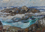 Vintage Art Coastal Oil Painting from Sweden