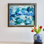 Mid Century Original Vintage Abstract Oil Painting from Sweden