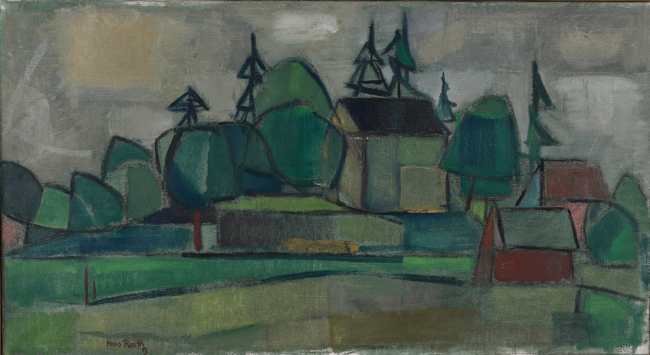 Vintage Art Landscape Oil Painting From Sweden