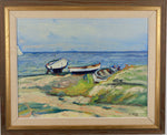 Vintage Art Coastal Oil Painting by from Sweden from 1948