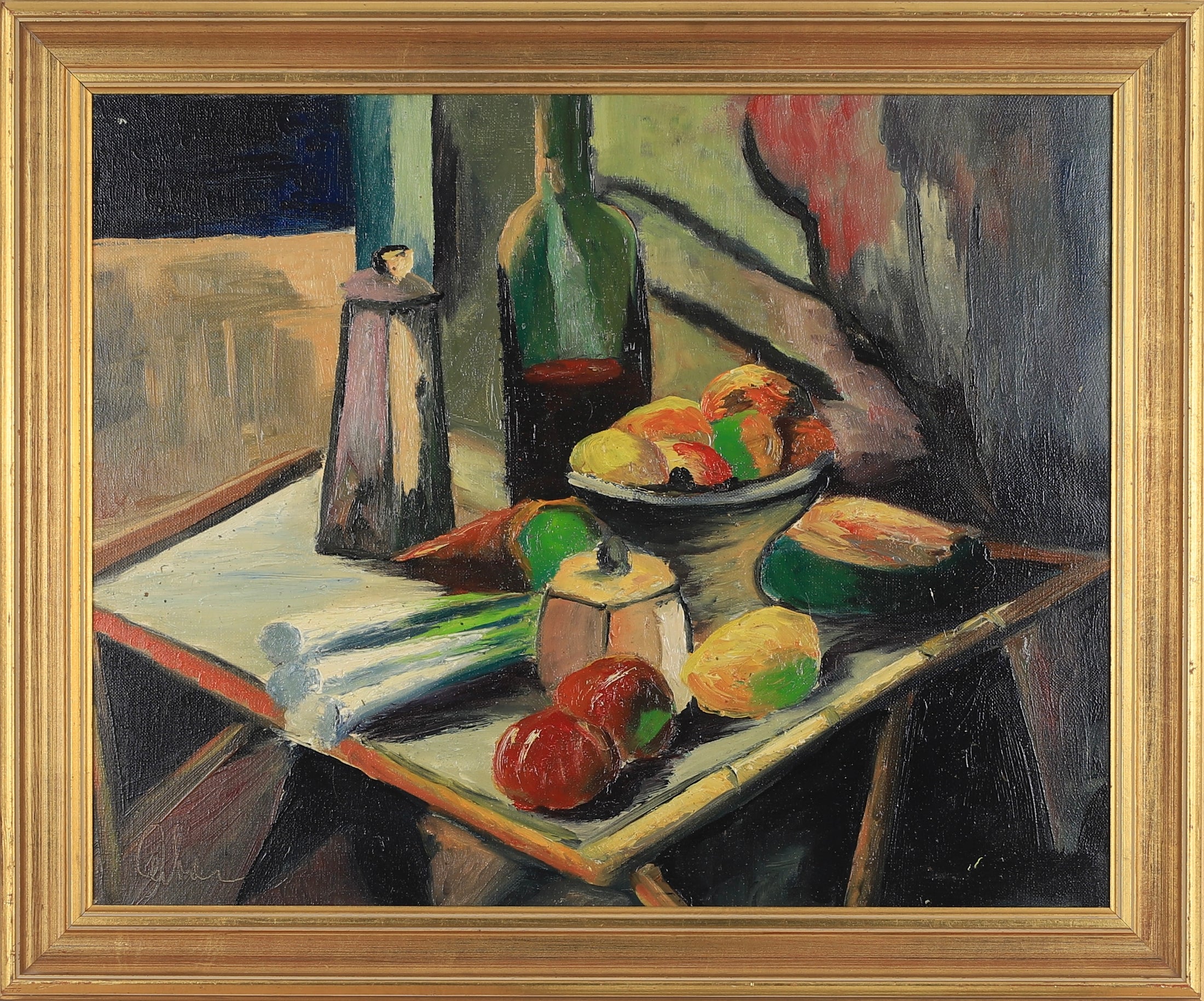Vintage Art Room Oil Painting Kitchen Still Life From Sweden