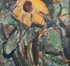 Large Original Vintage Sunflower Oil Painting from Sweden