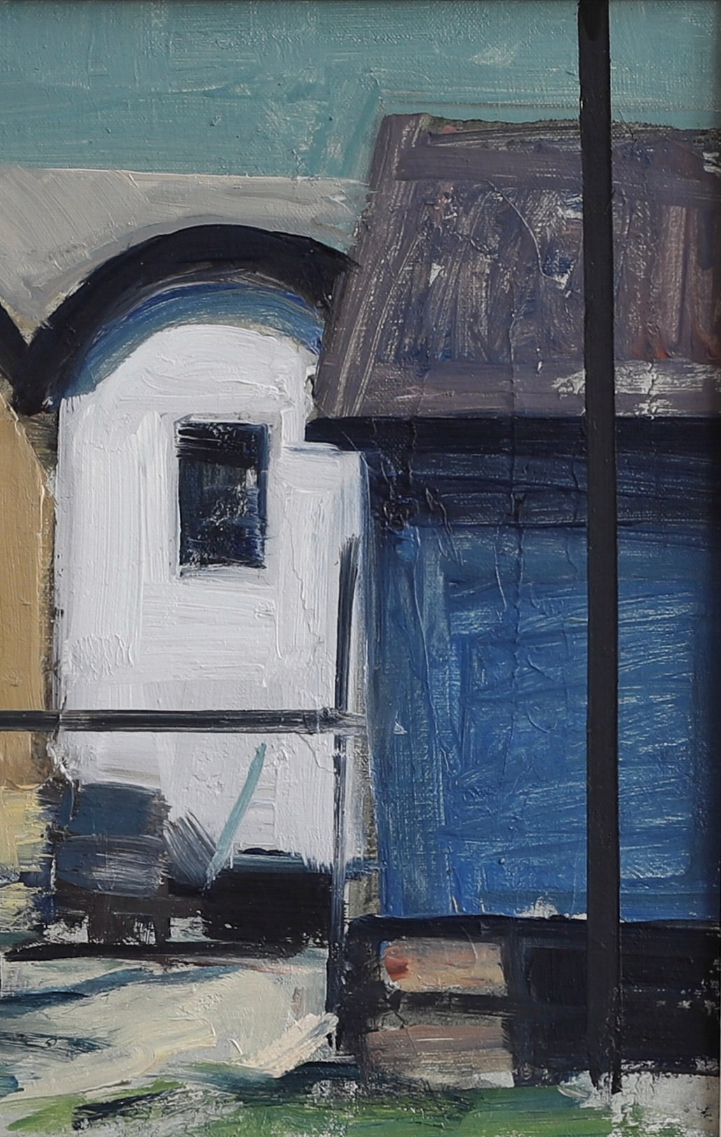 Original Coastal Oil Painting Vintage Mid Century Sweden