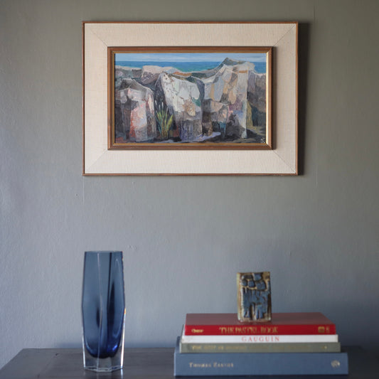 Mid Century Vintage Seascape Painting From Sweden by R Ring