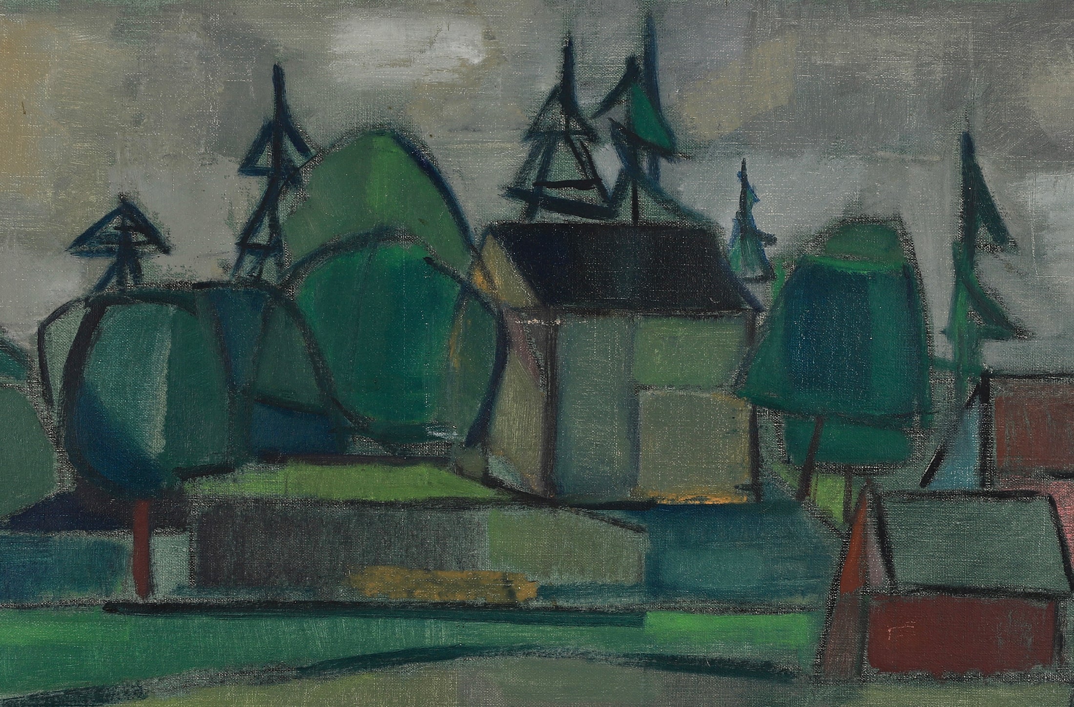 Vintage Art Landscape Oil Painting From Sweden