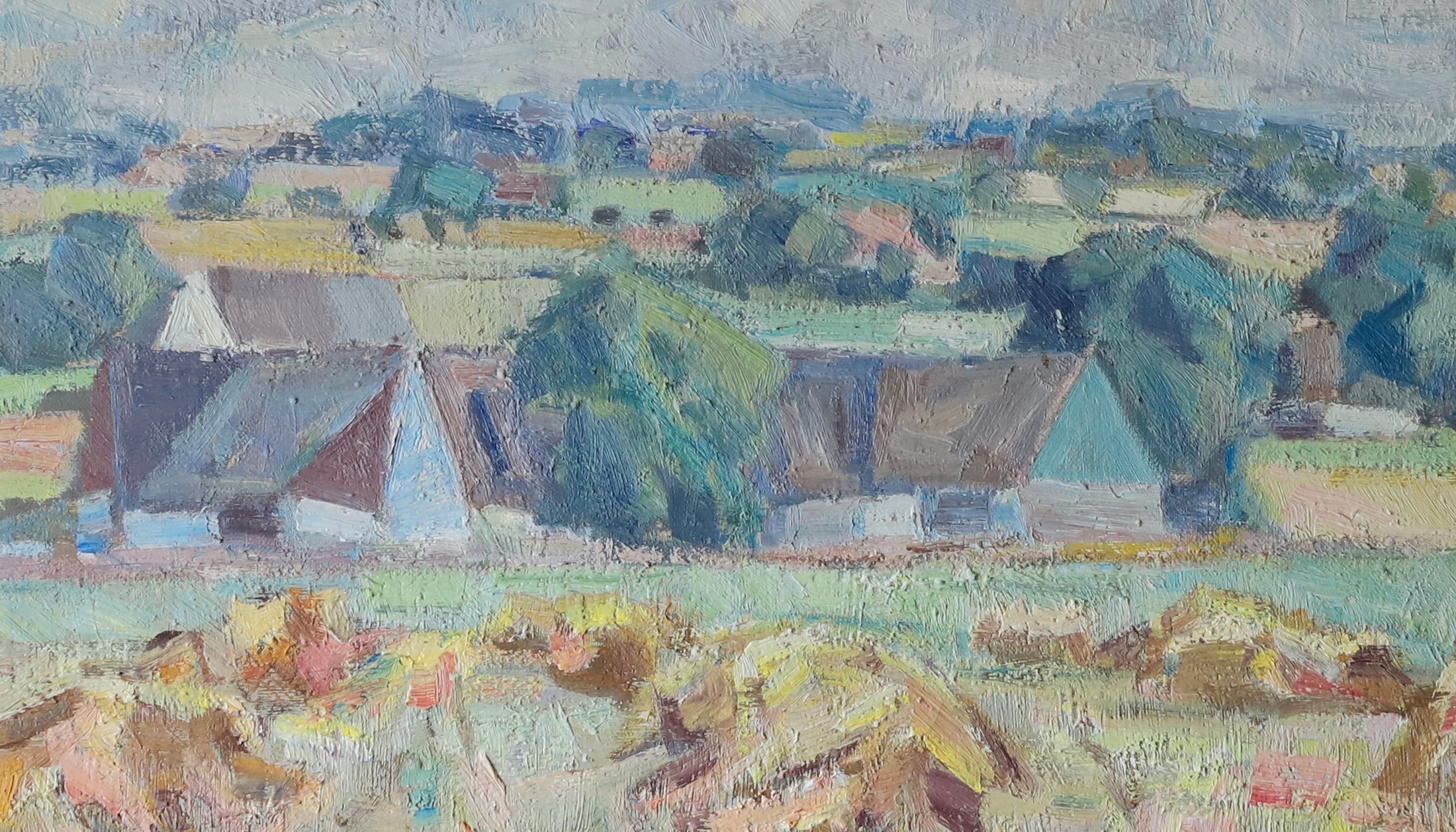 Mid Century Original Landscape Oil Painting From Sweden