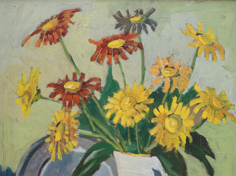 Mid Century Floral Still Life from Sweden 1944