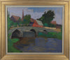 Vintage Art Room Mid Century Original Oil Painting from Sweden