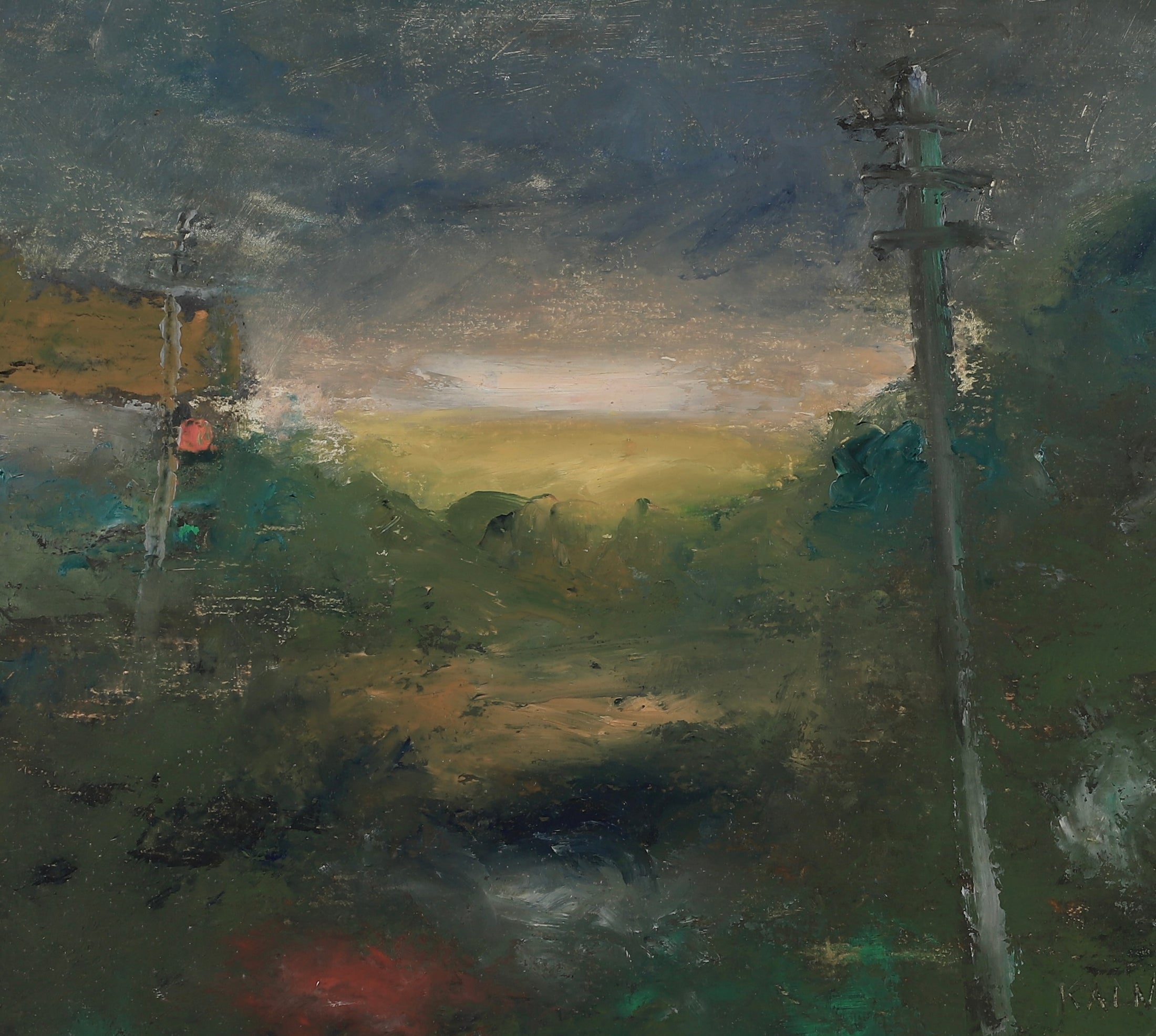 Vintage Art Room Landscape Oil Painting From Sweden by K Nielsen