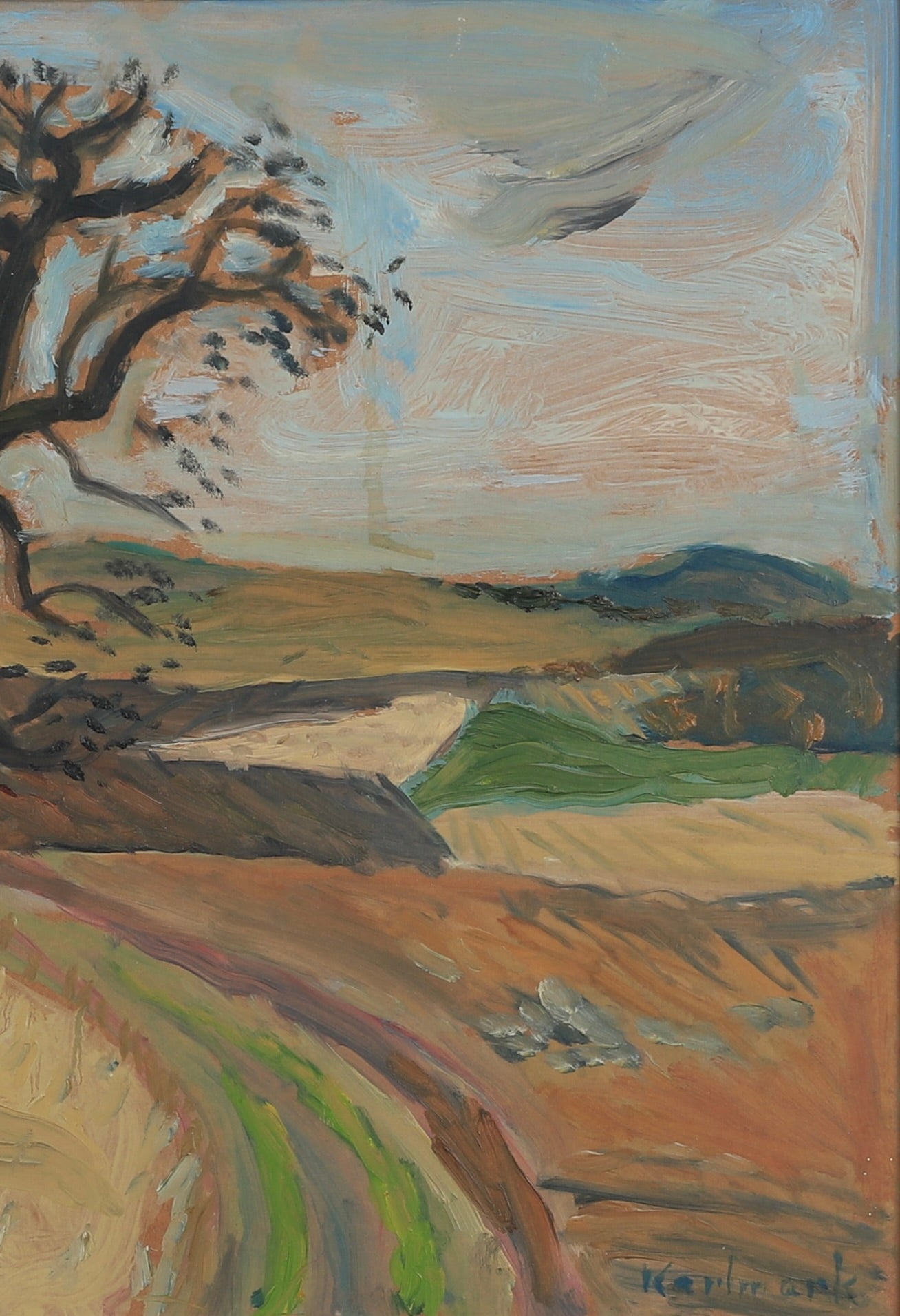 Mid Century Original Landscape By G Karlmark Sweden
