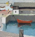 Load image into Gallery viewer, Mid Century Harbor Oil Painting from Sweden By G Isaksson
