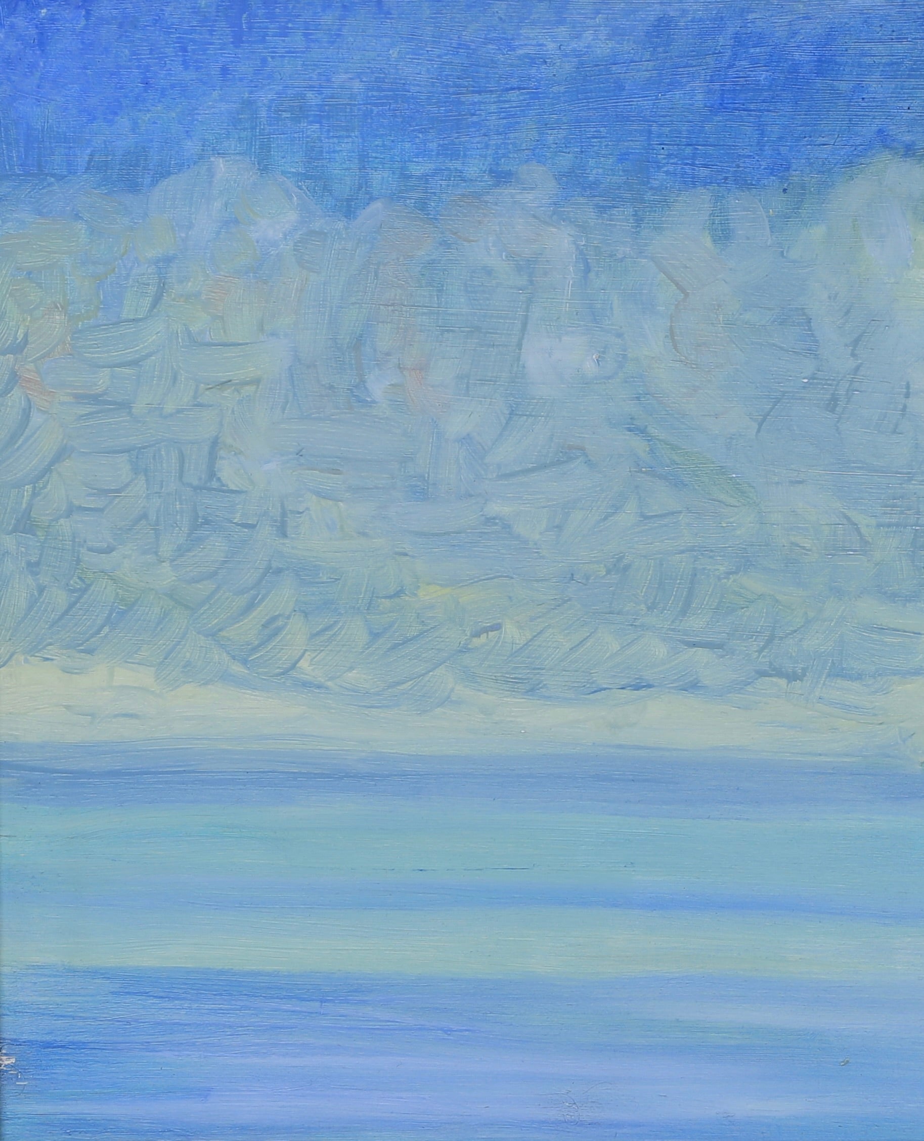 Mid Century Art Coastal Oil Painting from Sweden