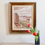 Mid Century Vintage Original Parisian Cityscape Oil Painting
