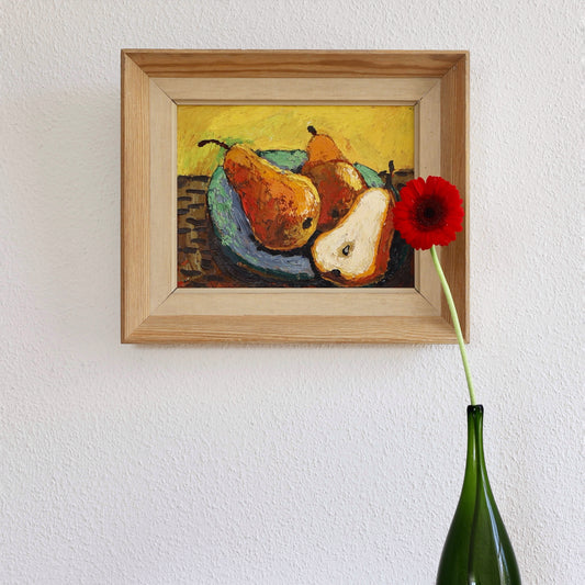 Mid Century Original Still Life of Pears From Sweden