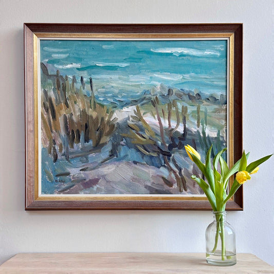 Vintage Art Coastal Oil Painting from Sweden