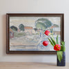 Vintage Original Harbor Oil Painting From Sweden