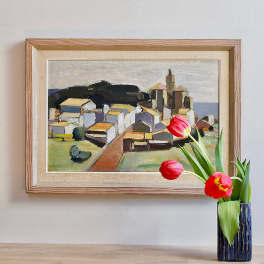Vintage Landscape Oil Painting by T Nilsson from Sweden