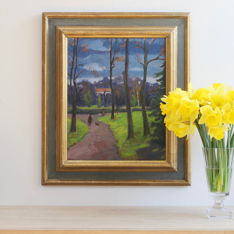 Mid Century Vintage Original Landscape Oil Painting from Sweden