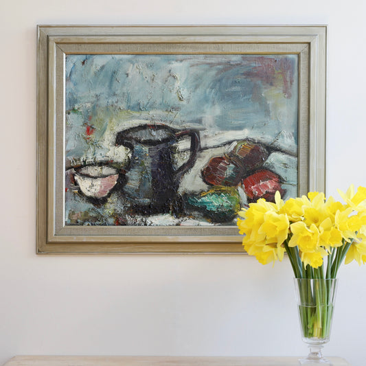 Original Mid Century Still Life Painting From Sweden