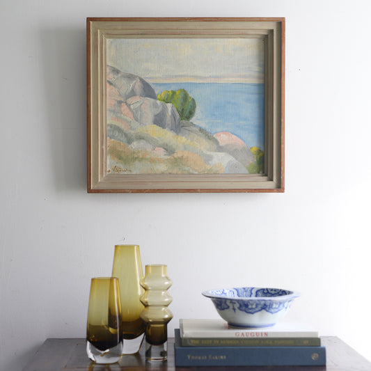 Original Oil Painting Vintage Mid Century From Sweden by V Sjöholm