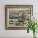 Mid Century Original Coastal Oil Painting From Sweden