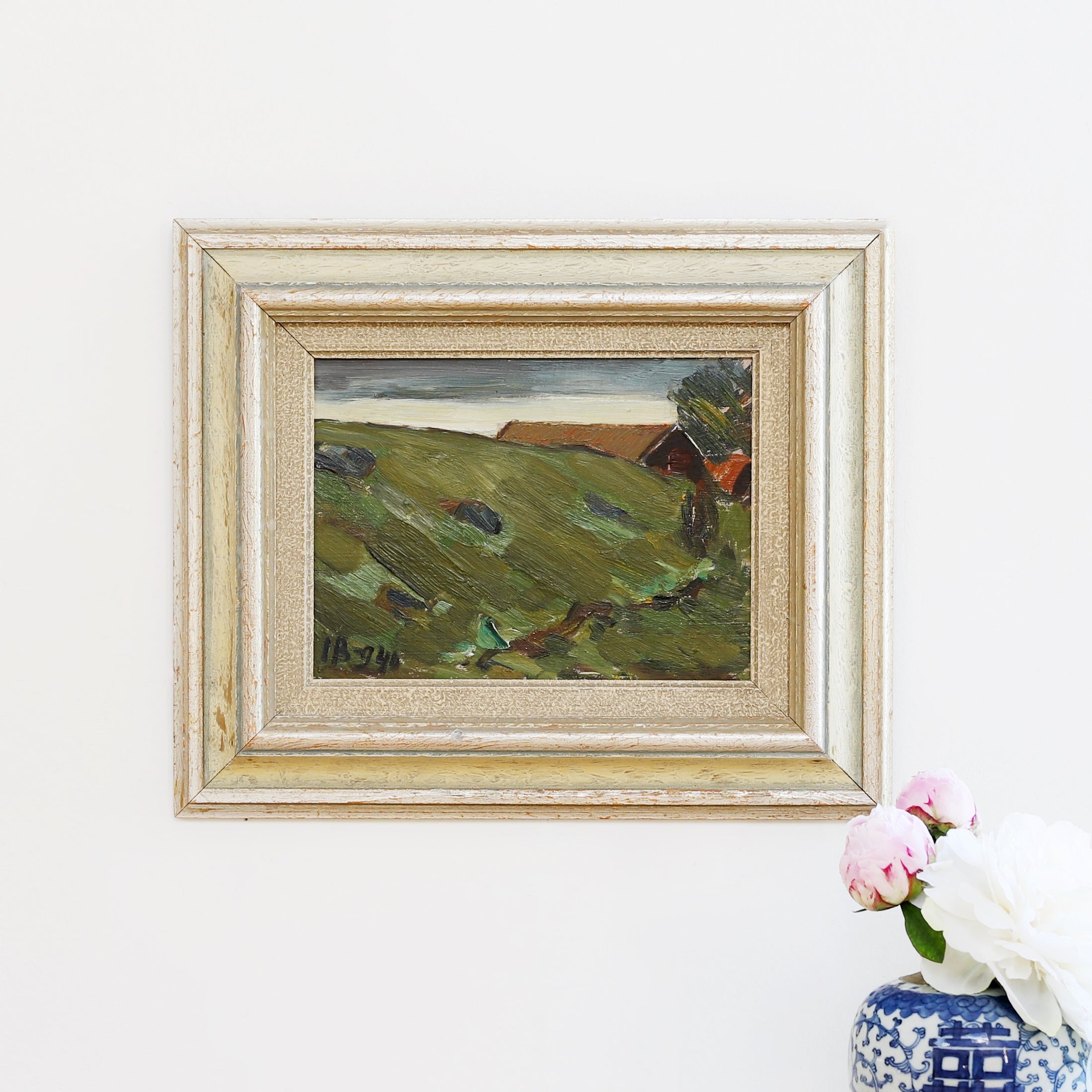 Mid Century Original Vintage Landscape Oil Painting from Sweden