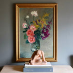 Original Still Life Oil Painting Vintage Mid Century Sweden